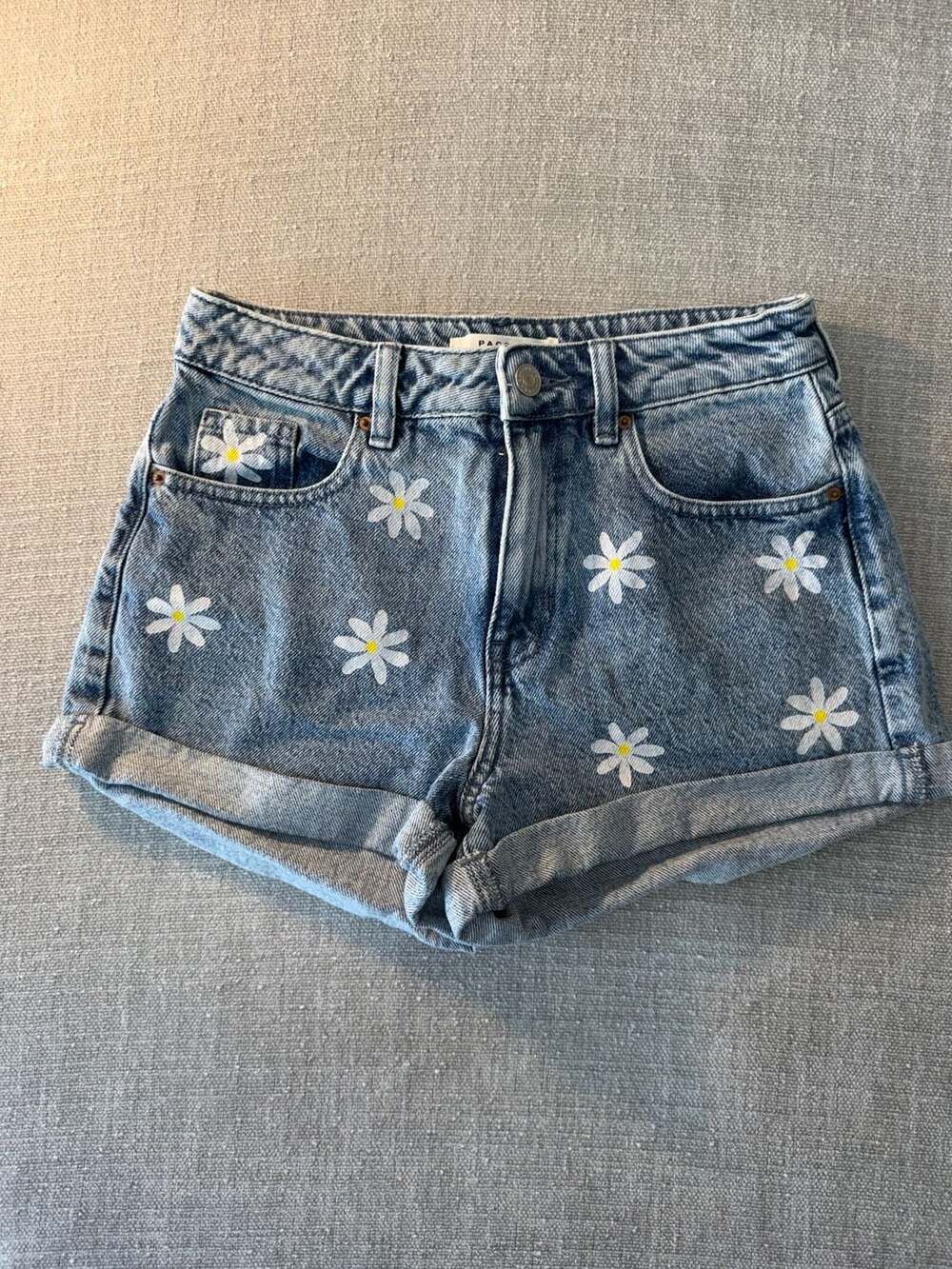 PacSun Happy Daisy High Waisted Mom Jean Shorts